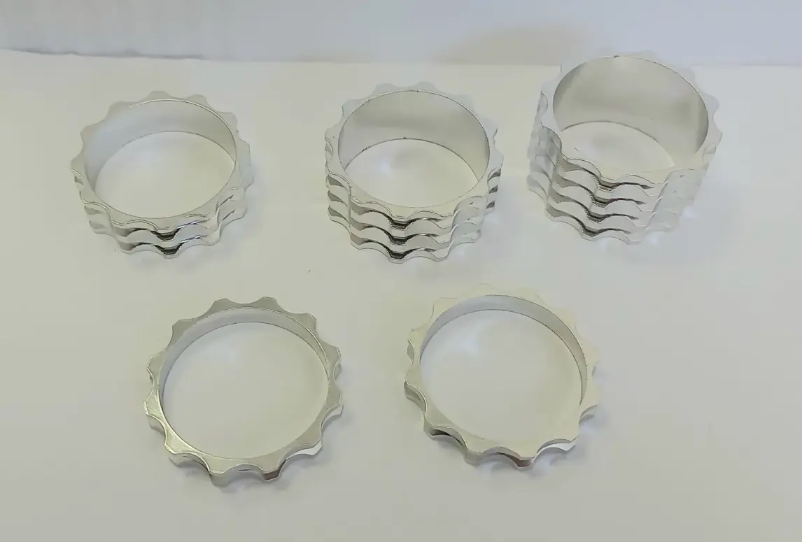 סט 5 ספייסרים אלו' כסוף "1-1/8 5X2PC-10-15-20MM