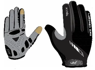 כפפות רכיבה טאצ' S שחורות לגברים