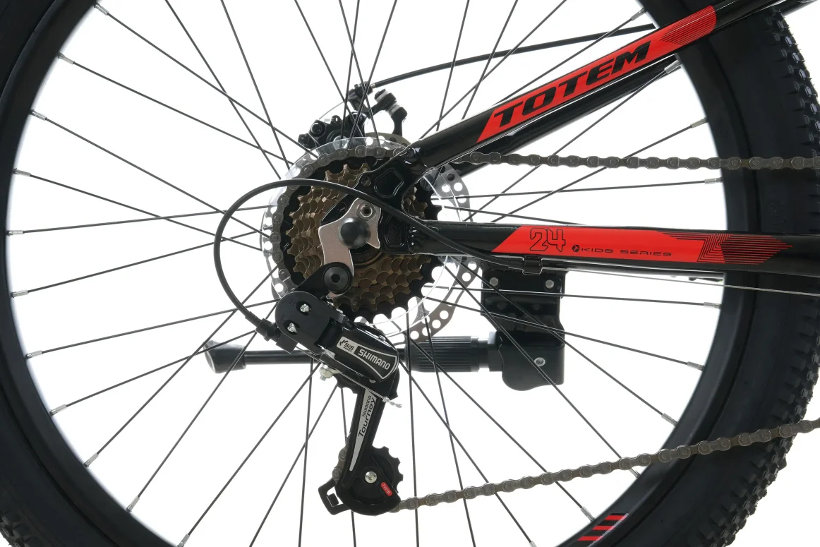 אופני הרים לילדים ונוער שחור/אדום SPRINT-24 7s