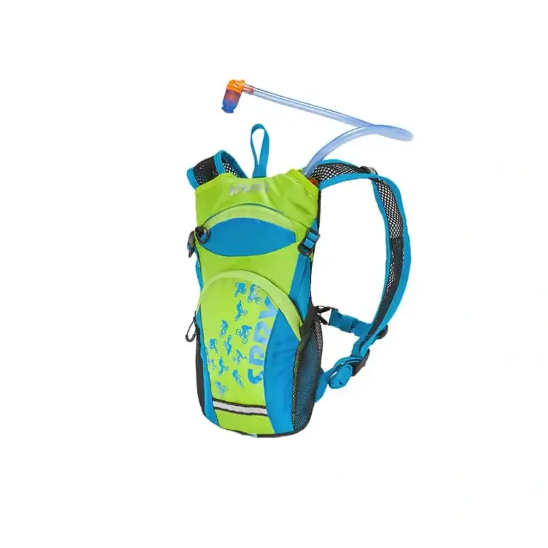 תיק טיולים לילדים | שלוקר שורש 1.5 ל’ מים + 1 ל’ אחסון | Spry ירוק/כחול