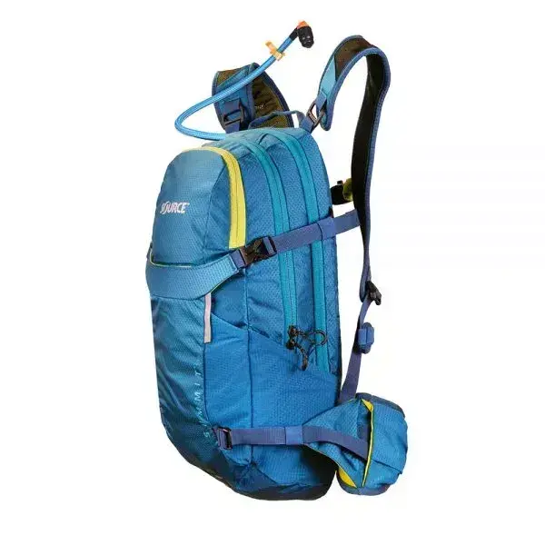 תיק רכיבה מקצועי שלוקר שורש | 3 ל’ מים + 12 ל’ אחסון | Summit כחול אטלנטי/צהוב זוהר