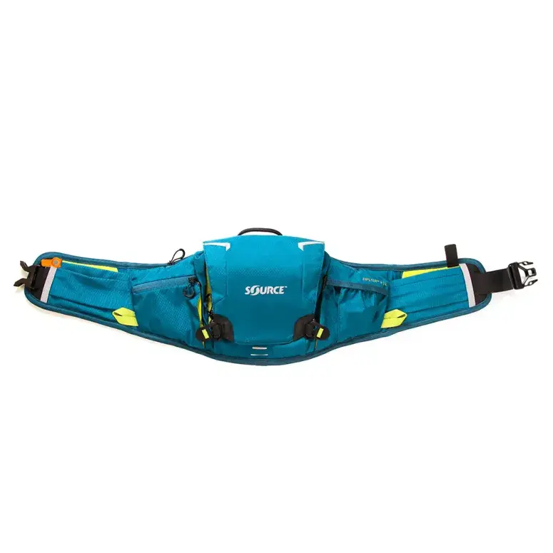 חגורת מים | שלוקר שורש 1.5 ל’ מים + 3.5 ל’ אחסון | Hipster Ultra כחול אטלנטי/צהוב זוהר