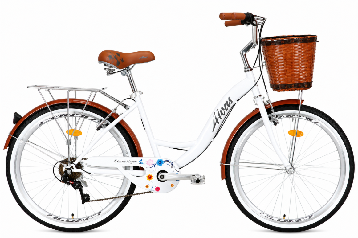 אופני עיר לבן/חום ALVAS 26" LADY BIKE
