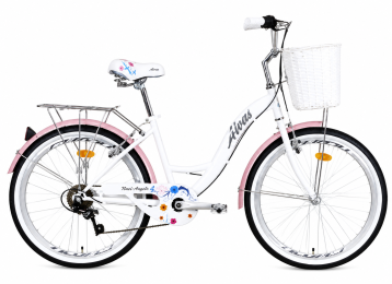 אופני עיר לבן/ורוד ALVAS 26" LADY BIKE