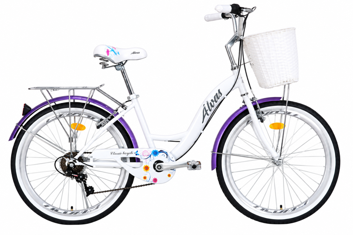 אופני עיר לבן/סגול ALVAS 26" LADY BIKE