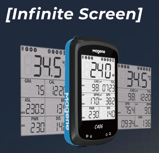 מחשבון רכיבה C406 כחול Gps Smart Bike Computer