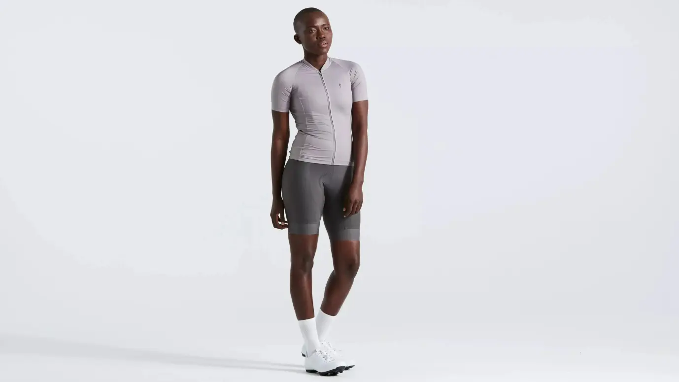 חולצת רכיבה שרוול קצר נשים Sl Solid Jersey Ss Wmn Sil M