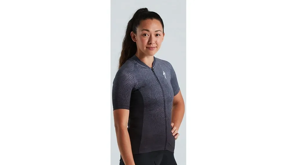 JERSEY XL חולצת נשים שרוולים קצרים בצבע אפור/שחור