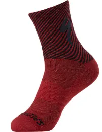 גרביים בינוניות Soft air mid logo sock crmsn/blk stripe l