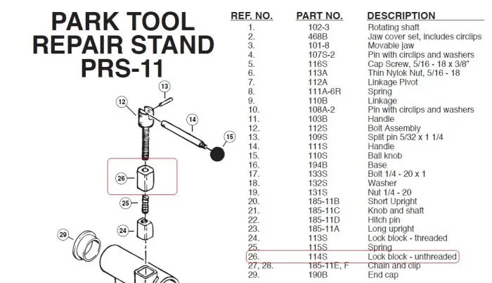 114S אום על'  ללא הברגה לנועל סיבוב מתקן PRS-2-3-4-5