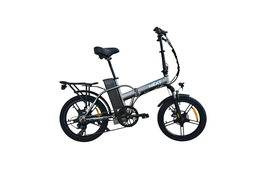 אופניים עיר חשמליים אפור בולם קדמי Next 3.0