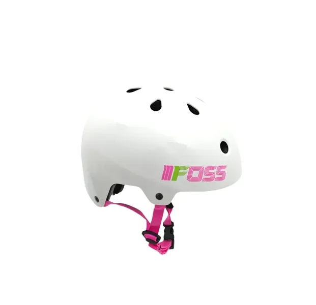 קסדה חצי לבן רצוע ורוד SK-564S/M