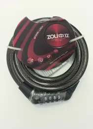 מנעול כבל ספירלה 4 מספרים 12X180 ממ + מחזיק מנעול