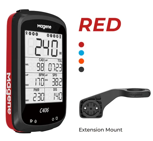 מחשבון רכיבה C406 אדום Gps Smart Bike Computer