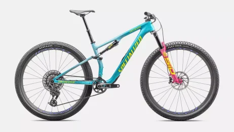 אופני הרים שיכוך מלא Epic 8 Pro Gloss Lagoon Blue / Liquid Metal / Yellow XL