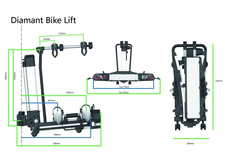 מתקן אופניים לרכב לזוג אופניים Bike carrier Pro-user Diamant