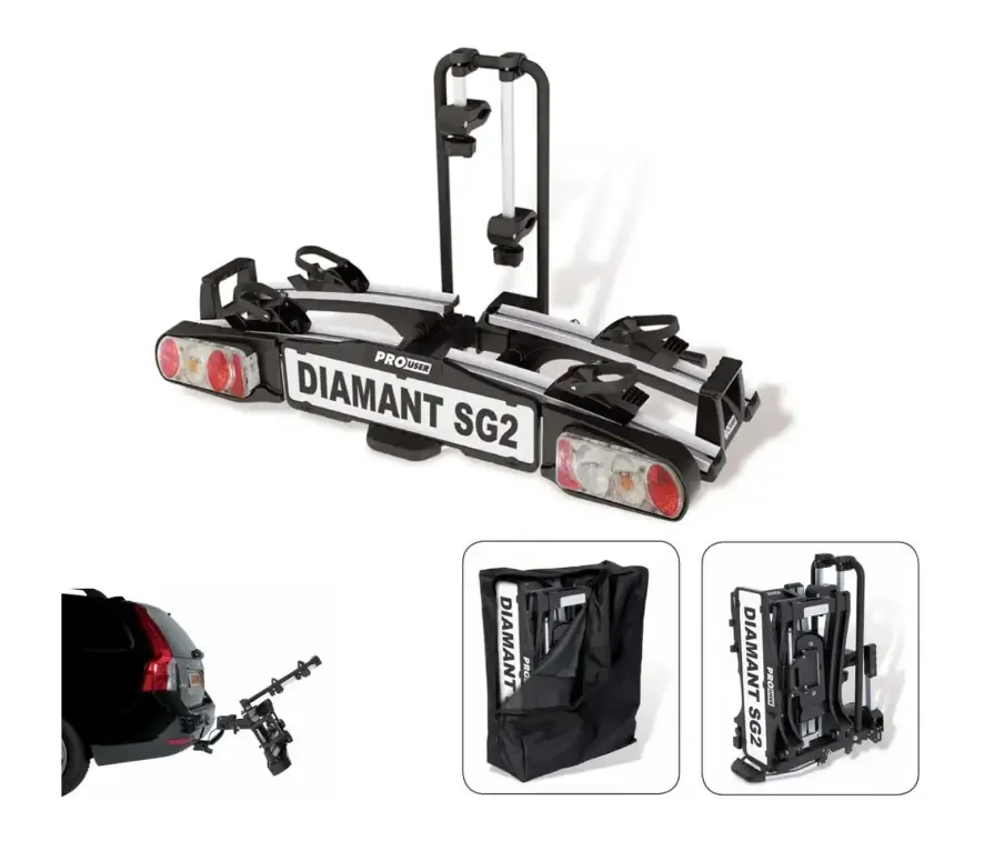 מתקן אופניים לרכב מתקפל מסוג "מגש" 2 זוגות Diamant SG2