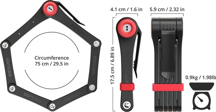 מנעול Foldylock Clipster 75 cm
