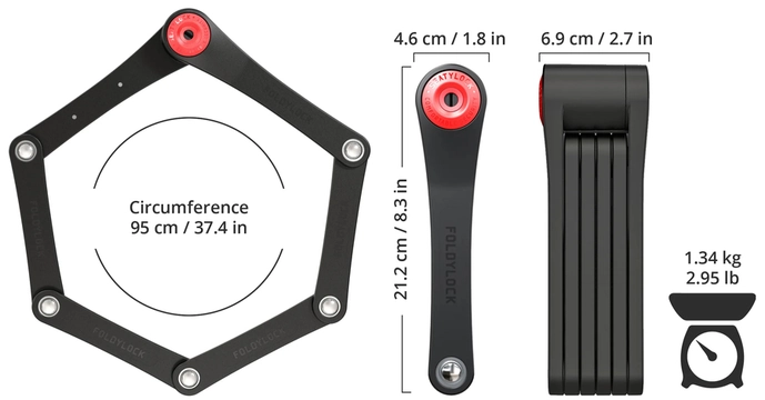 מנעול Foldylock Classic 95 cm