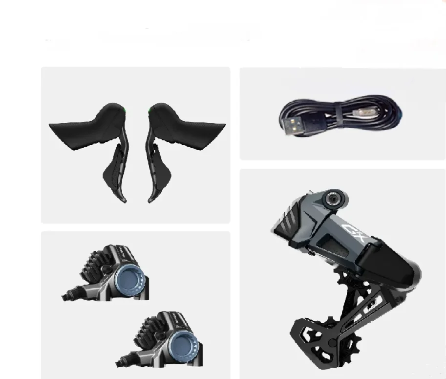 מערכת הילוכים אלחוטית לאופני גראבל הידראלי עם שיפטרים קרבון קייג ארוך 93 מ"צ