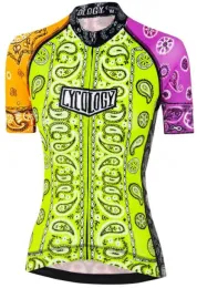 Cycology Cycling חולצת רכיבה נשים צהוב/סגול
