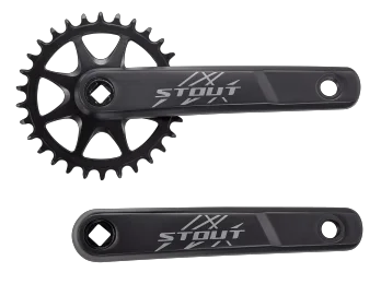 קראנק CRK STOUT, 170MM, L+R ARMS, ALLOY, SQUARE-TAPER, 30T RIVETED RING, 1X10 SPD, BLACK