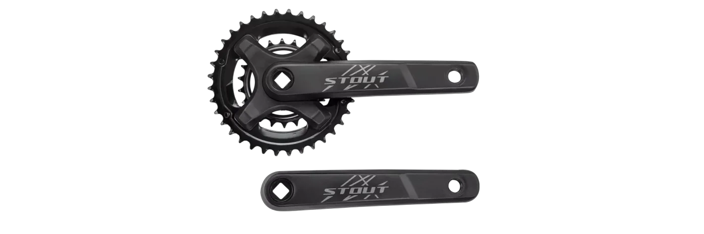קראנק לרוקהופר Crk Stout, 170Mm, L+R Arms, Alloy, Square-Taper, 36/22T Riveted Rings, 2X9 Spd, Black