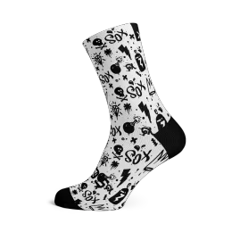 Doodle White Casual Crew Socks 'גרבי רכיבה במידה לארג