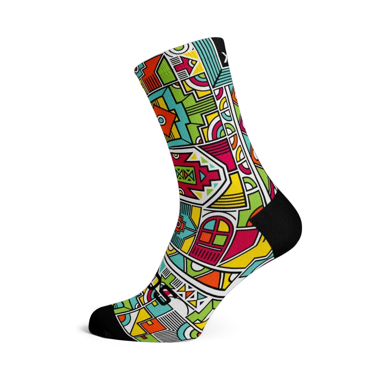 Ndebele 2.0 Heritage Crew Socks גרבי רכיבה במידה מדיום