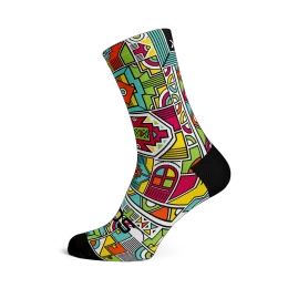 Ndebele 2.0 Heritage Crew Socks גרבי רכיבה במידה מדיום
