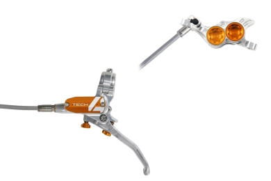 סט בלם Tech 4 E4 - No Rotor-Silver/Orange- Braided - Lh