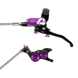 סט בלם Tech 4 V4 -  Black/Purple - BRAIDED-L/H