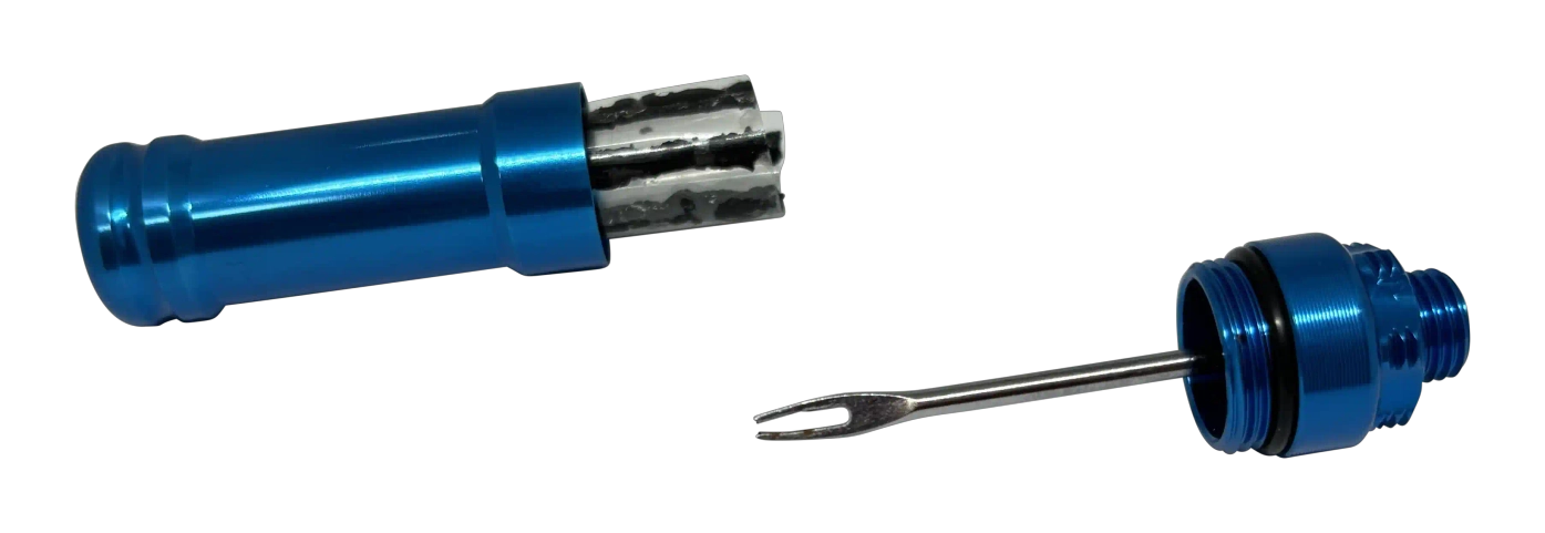 ערכת מיני לתיקון צמיג טיובלס בצבע כחול עם אפשרות הברגה למתן CO2