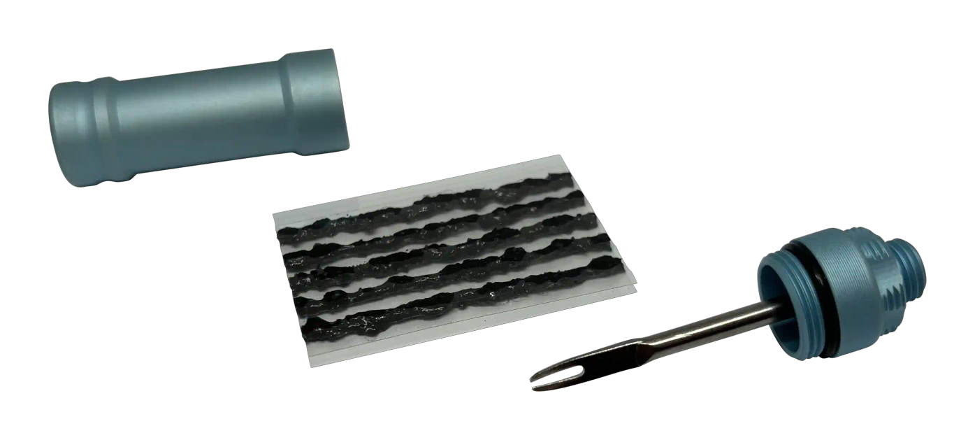 ערכת מיני לתיקון צמיג טיובלס בצבע תכלת עם אפשרות הברגה למתן CO2